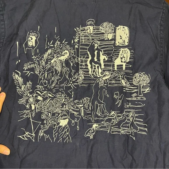 Rare Folk x Goss Bros Button Up Embroidered Long Sleeve Soft Collar Shirt Charm - Picture 5 of 6